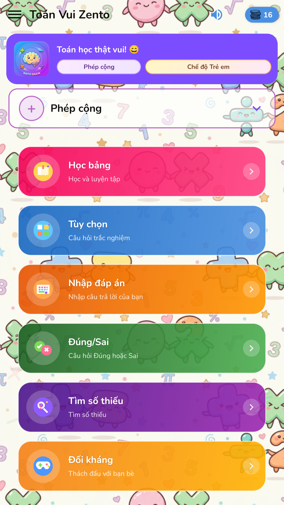 Zento Math App Screenshot